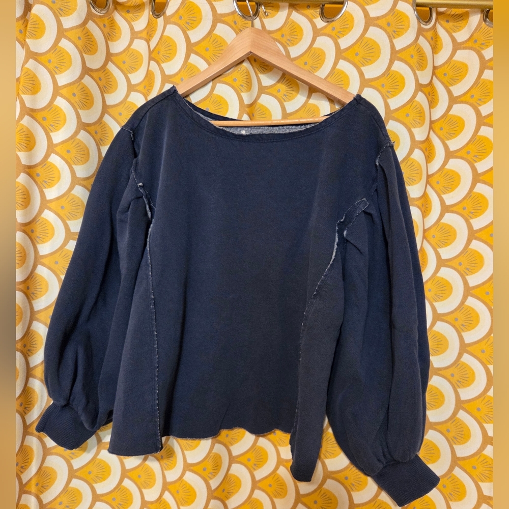 Free People Puff Sleeve Sweatshirt Medium